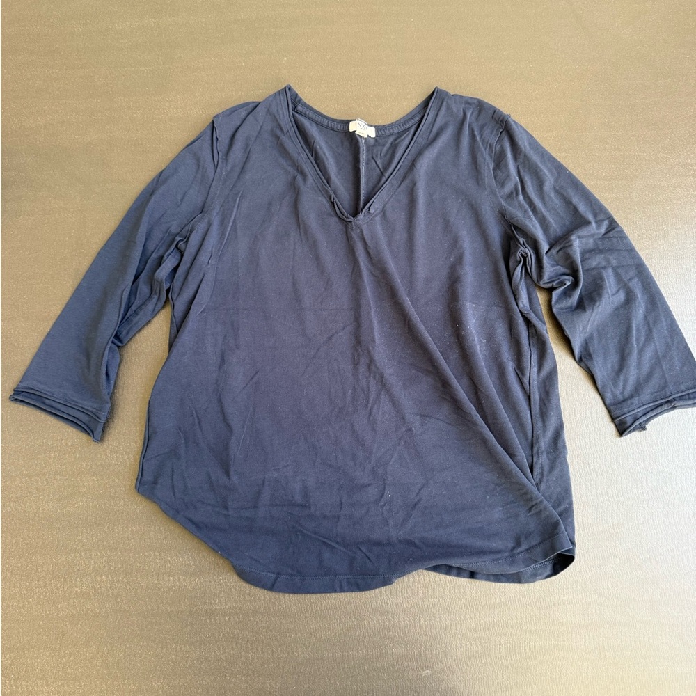 NIC+ZOE Relaxed Blue Long Sleeve Top